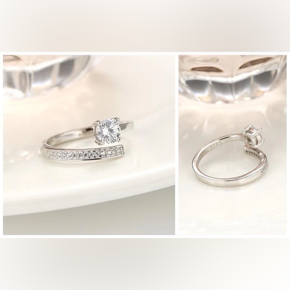 Sterling Silver Rhinestone Ring - Picture 2 of 3